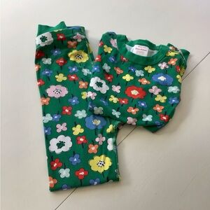 Hanna Andersson Green Floral Kids Pajama Set